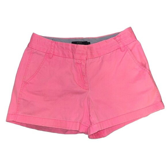 J. Crew Pants - J Crew Chino Preppy Shorts Womens 4 Barbie Pink Zip Up Pockets Cotton